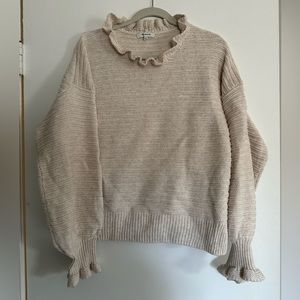 Madewell cream ruffle sweater